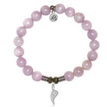 Kunzite Gemstone Bracelet with Angel Blessings Sterling Silver Charm