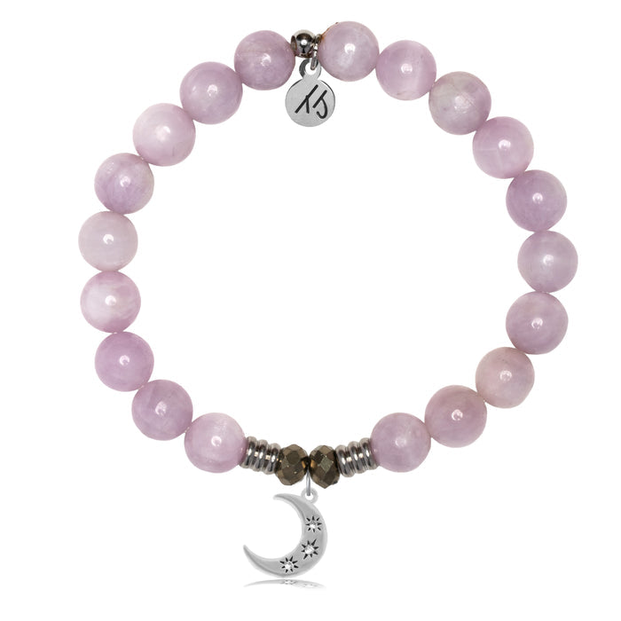 Kunzite Gemstone Bracelet with Friendship Stars Sterling Silver Charm