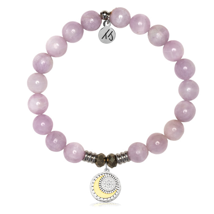 Kunzite Gemstone Bracelet with Radiant Soul Sterling Silver Charm