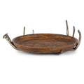 Large Oval Mango Wood Tray and Antler Stand