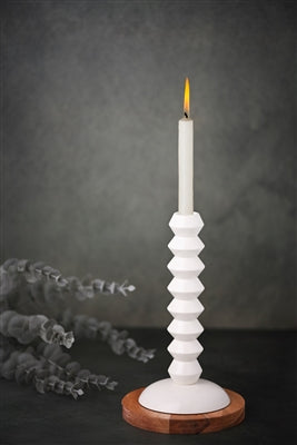 Large White Candle Holder