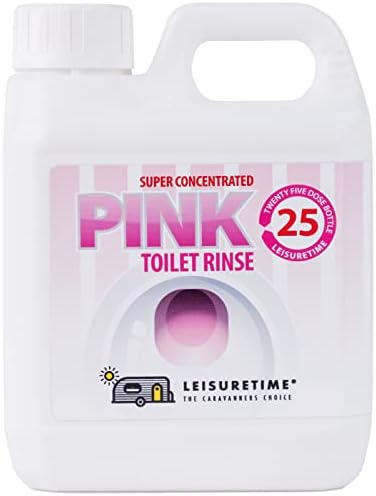 LeisureTime - Pink Toilet Chemical | 1L Rinse Fluid Cherry 25 Doses