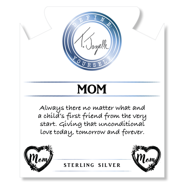 Limited Edition Pearl Gemstone Bracelet with Flowers for Mom Sterling Silver Charm