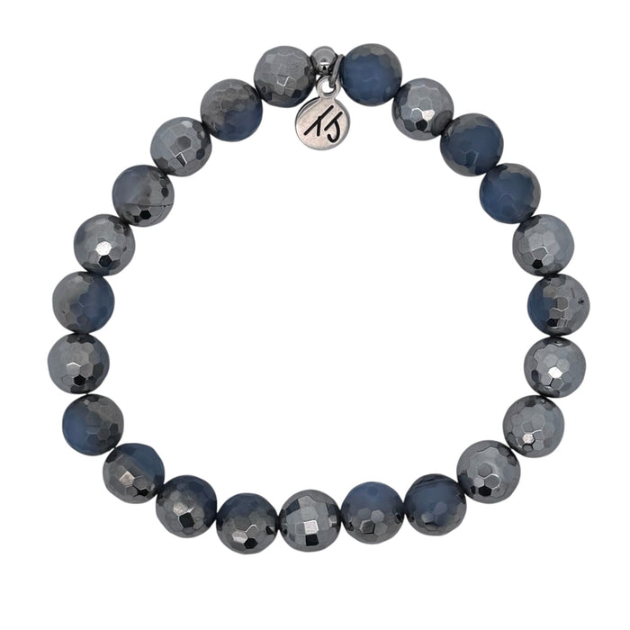 Limited Edition Defining Bracelet- Bracelet with Midnight Blue Silver Agate Gemstones