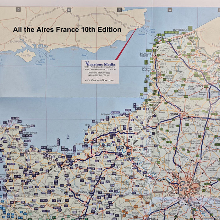 Map of Aires in France for All the Aires France 10th edition By Vicarious Books Media