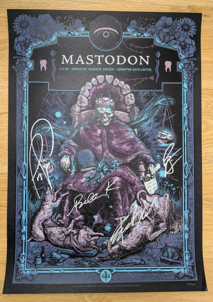 Mastodon Edmonton 2022 (BAND SIGNED Authograph) by Kelvin Doran