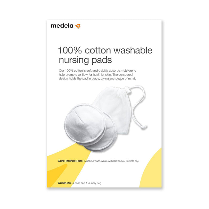 Medela Nursing Pads 100% Cotton Washable Bra Pads, 4 Count-Breastfeeding-Medela-White-ANB Baby Store