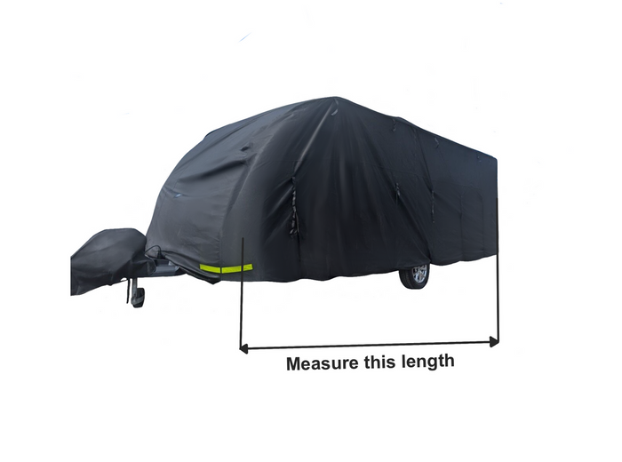 OLPRO - Breathable Waterproof 4Ply Caravan Cover with Free Hitch Cover Black ( 17 - 19ft ) | OL3342