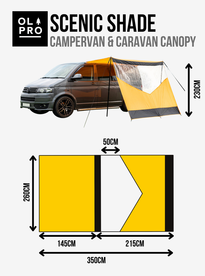 OLPRO - Scenic Shade Campervan Canopy with PVC Window | OS111