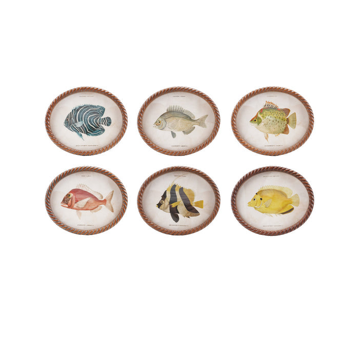Oval Twisted Framed Glass Wall Fish Decor, 6 styles