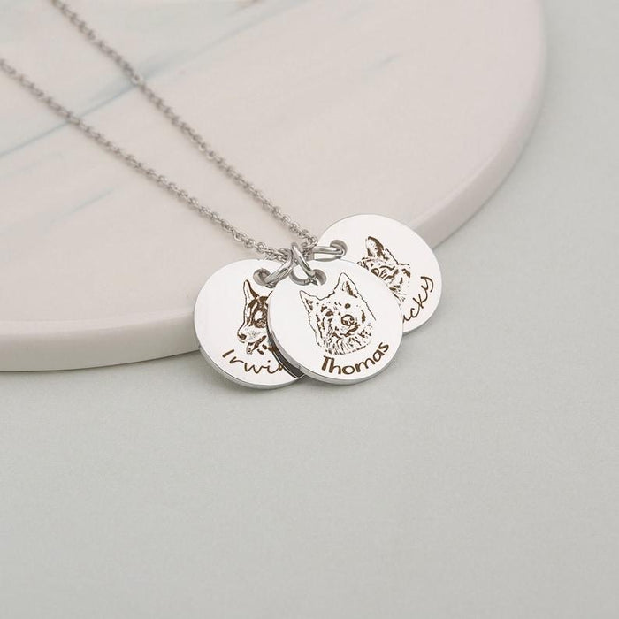 Pet Portrait Name Necklace