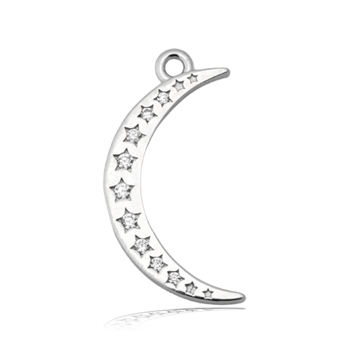 Pink Champagne Cats Eye Gemstone Bracelet with Friendship Moon Sterling Silver Charm