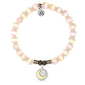 Pink Champagne Cats Eye Gemstone Bracelet with Radiant Soul Sterling Silver Charm