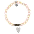 Pink Champagne Cats Eye Gemstone Bracelet with You Are Loved Sterling Silver Charm