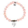 Pink Selenite Gemstone Bracelet with Grateful Sterling Silver Charm