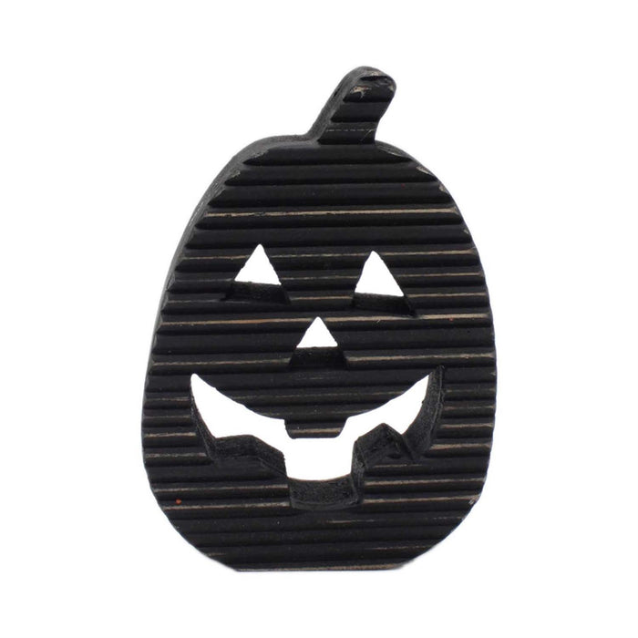 Ridged Wood Jack O Lantern, Orange or Black, 2 sizes