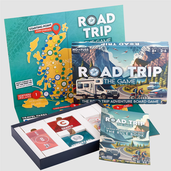 Road Trip The Game by No Fuss Travel Guides | Family Travel Board Game for 2-6 Players