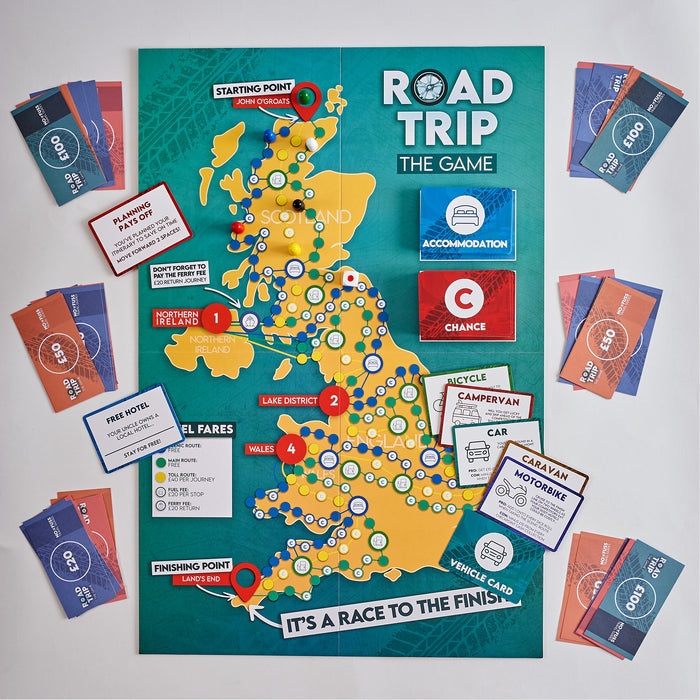 Road Trip The Game by No Fuss Travel Guides | Family Travel Board Game for 2-6 Players