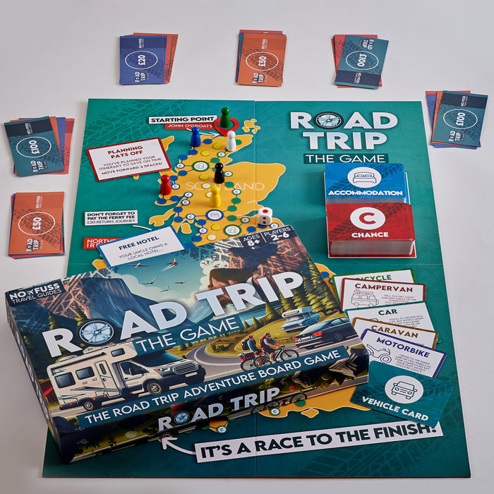 Road Trip The Game by No Fuss Travel Guides | Family Travel Board Game for 2-6 Players