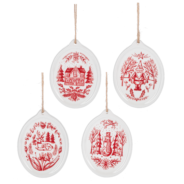 Scandi Winter Disk Ornaments - 4 Styles