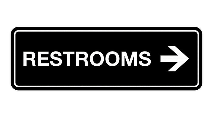 Signs ByLITA Standard RESTROOM (RIGHT ARROW) Sign