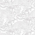 Single Layer Cotton Blanket - Farmland Tails White Outline Cotton