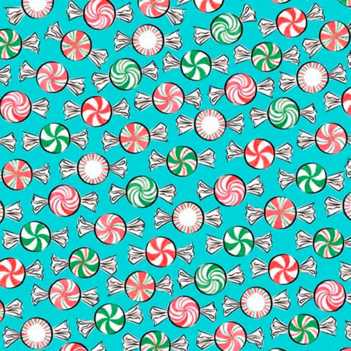 Single Layer Cotton Blanket - Holiday Party Christmas Mints Aqua Cotton