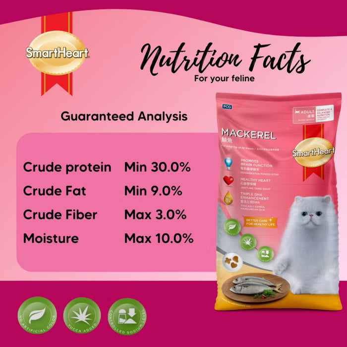 Smart Heart Adult Cat Food Mackerel 3kg