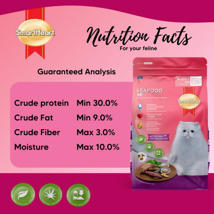 Smart Heart Adult Cat Food Seafood 3kg