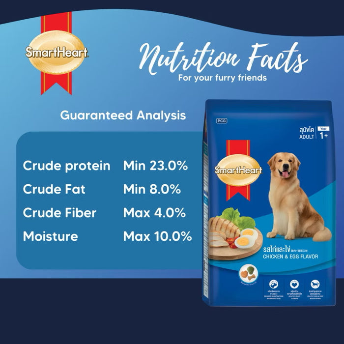 Smart Heart Adult Dog Food Chicken & Egg 3kg