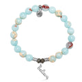 Snakeskin Jasper Gemstone Bracelet with Believe in Yourself Sterling Silver Charm