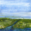 Watermedia painting, Snowbird River by Christine Alfery