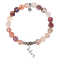 Strawberry Quartz Gemstone Bracelet with Believe in Yourself Sterling Silver Charm