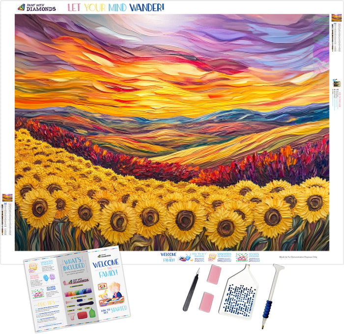 Sunset Symphony Over Fields of Gold