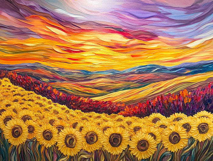 Sunset Symphony Over Fields of Gold