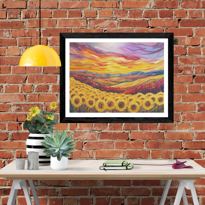 Sunset Symphony Over Fields of Gold