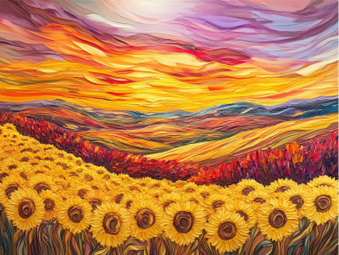 Sunset Symphony Over Fields of Gold