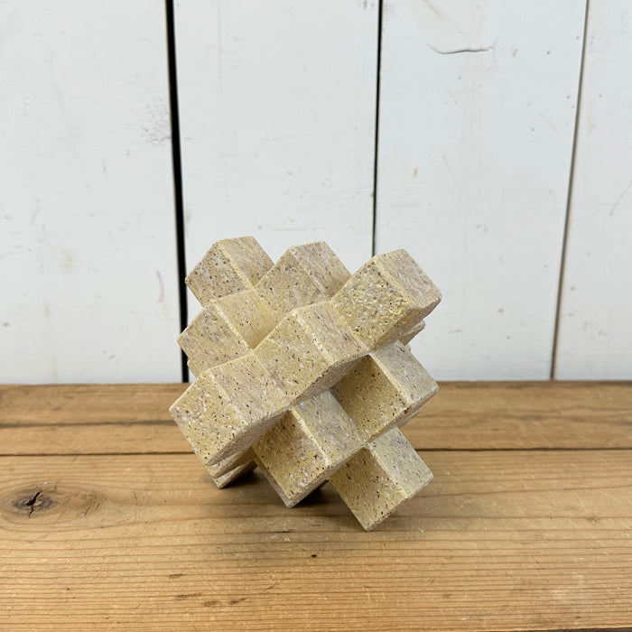 Tan 3D Cube Decor