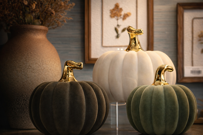 Velvet Dolomite Pumpkins, 3 colors to choose from