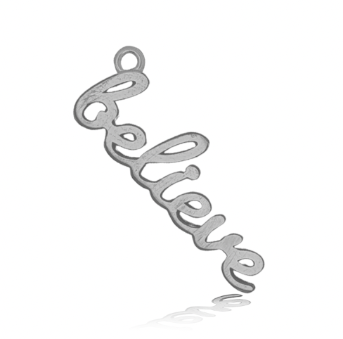 White Cats Eye Gemstone Bracelet with Believe in Yourself Sterling Silver Charm