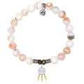 White Natural Agate Gemstone Bracelet with Dream Catcher Sterling Silver Charm