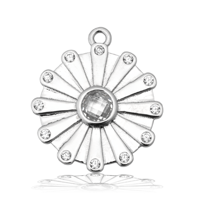 White Natural Agate Gemstone Bracelet with Happiness Sterling Silver Charm