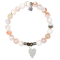 White Natural Agate Gemstone Bracelet with You Are Loved Sterling Silver Charm