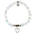 White Selenite Gemstone Bracelet with Love Within Sterling Silver Charm