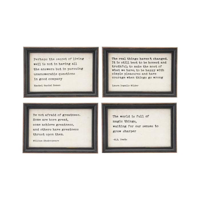 Wood Framed Wall Decor with Saying, 4 Styles